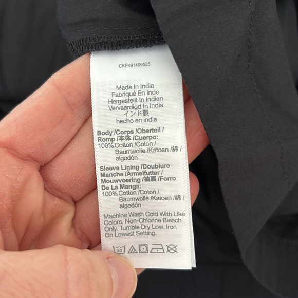 Madewell Bubble-Sleeve‎ Top in Poplin Womens Size 14 Black - Picture 6 of 9